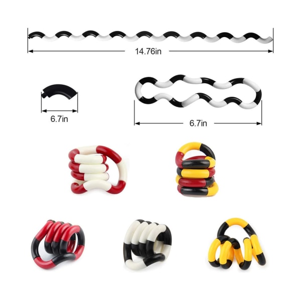 5 Sæt Tangle Fidget Sensory Legetøj, Afslappende Uddannelsesmæssigt Vindende Decompression Legetøj