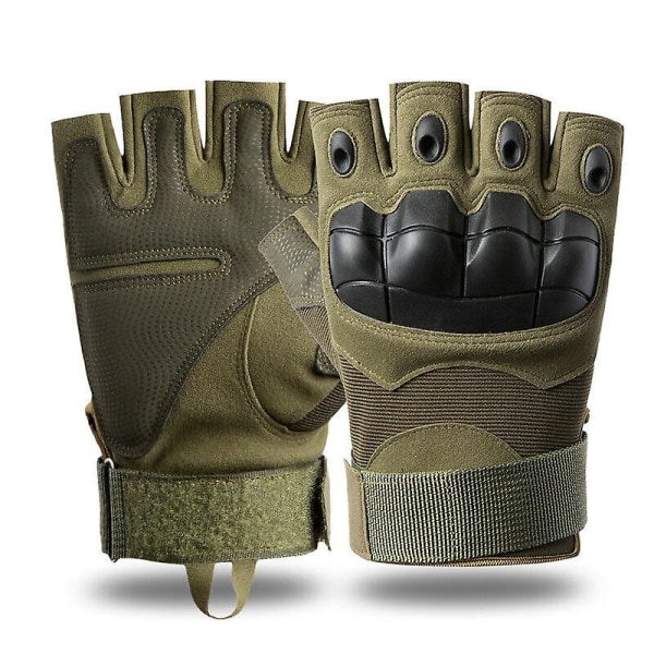 Militære Taktiske Hard Knuckle Hansker Full Fingerfingerless Army Combat Hunting -hg Green-Fingerless M