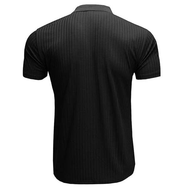 Herre polo skjorte kortermet t-skjorte golf topper Black 2XL
