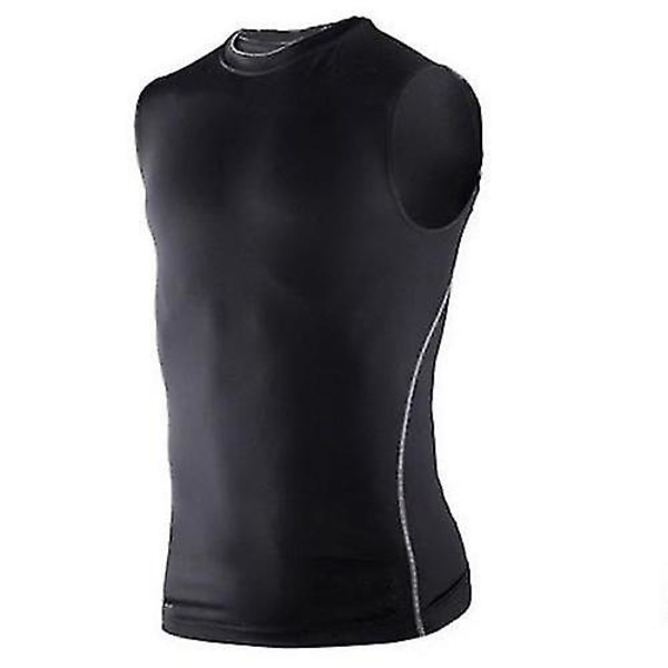 Herrtröjor Baslagerväst Ärmlös T-shirt Gym Sport Linne Black L
