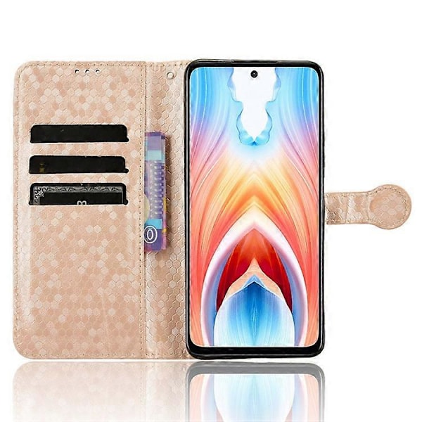 Kompatibel med Oppo A79 5G / A2 5G Magnetisk Telefon Cover Læder Præget Prikker Mønster Cover PinkGold