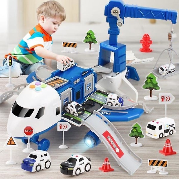 Børnelegetøj 3 år gamle drenge piger, legetøjsbil, flytransportkøretøjer med musik og lys gave -ES