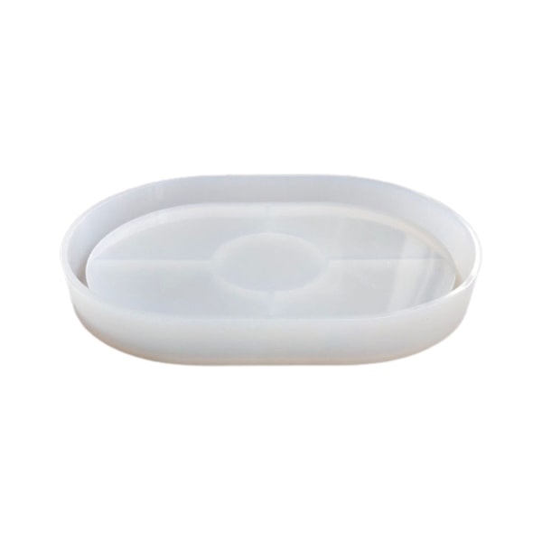 Oval Underläggsform Non-stick Lätt Demoulding DIY Smyckeskrin Ring Prydnadssak Förvaringsbricka Silikonform Hantverksverktyg-A