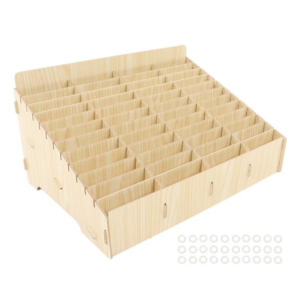 48 Grid Wooden Desktop Storage Box Stable Synthetic Wood Multi Cell Phone Rack Display for School