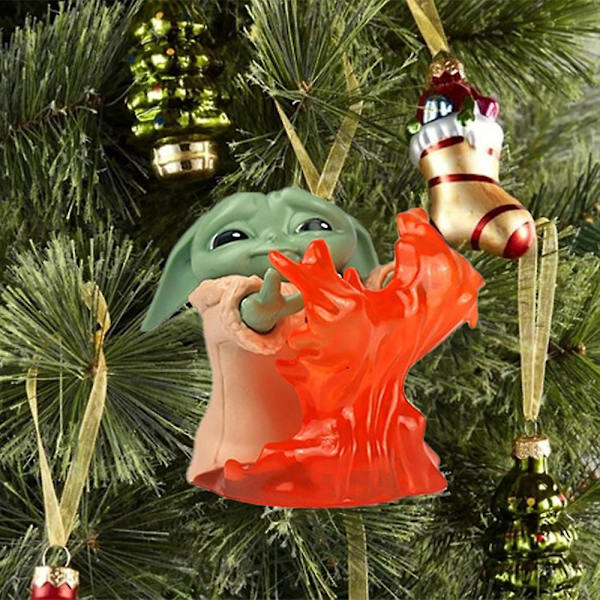 Baby Yoda Santa Claus Juldekoration Party Xmas Tree Hängande hängsmycken -ES F