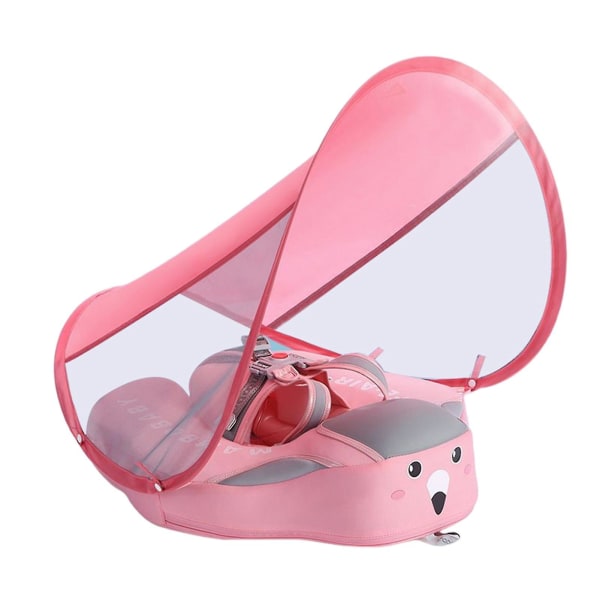 Premium smarte svømmetrænere med solsejl uden oppustning Lækagesikre babysvømmeringe Pink