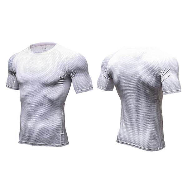 Herr Base Layer T-shirt Under Skin Tee Gym Sport Toppar White 2XL