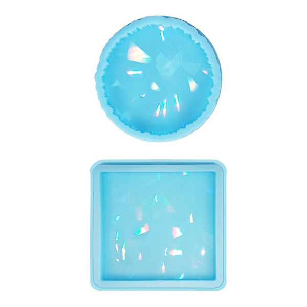 Holografinen valovarjokuppi pad Mat Coaster kristalli epoksihartsi mold silikoni mould tee itse askartelutyökalu Blue