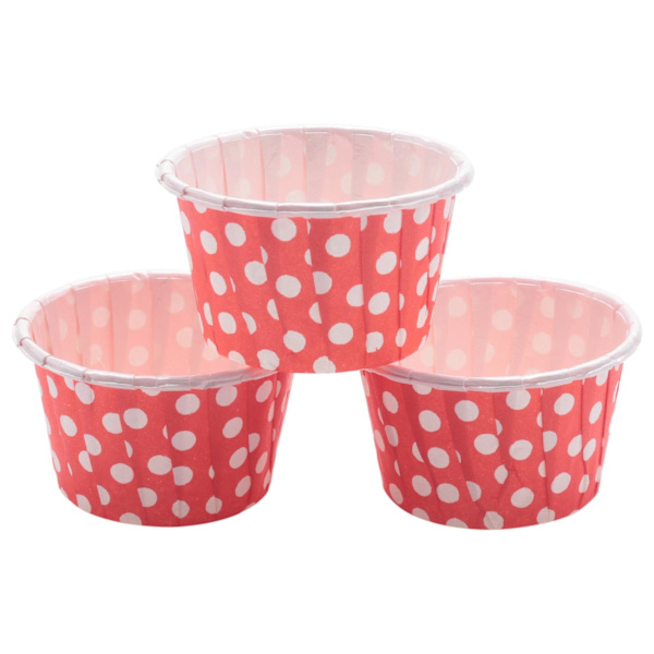 100x Paperi Cupcake Liner Muffinnut Pähkinä Rasvankestävät Jälkiruokaleivinmukit Väri: Punainen piste: 3,8 cm * 3 cm * 5 cm Red wave point