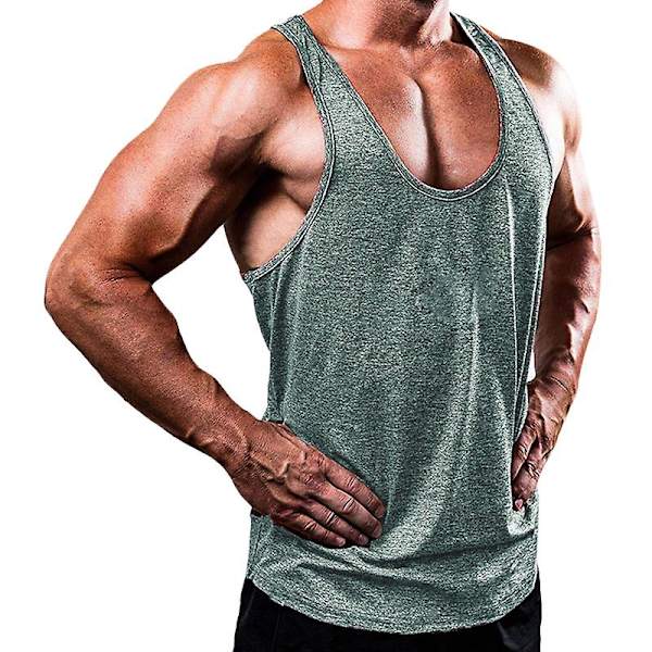 Miesten Kuntosali Urheiluliivi Treeni Fitness Tank Topit Cyan XL