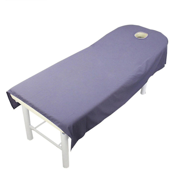 Cover , jossa kasvoaukko, pestävä uudelleen käytettävä hierontapöydän kansi Purple 80cmx190cm Opening
