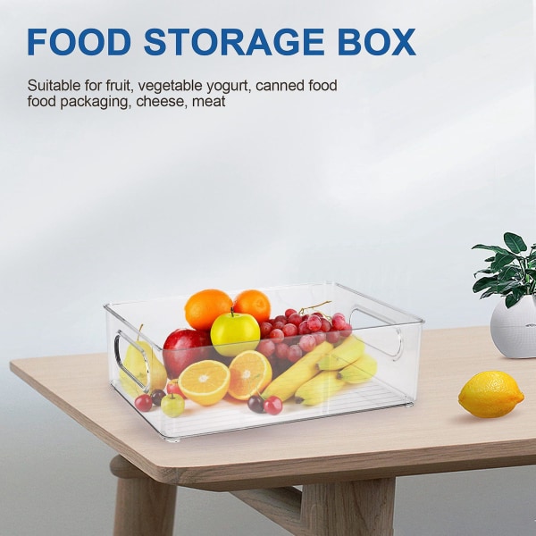 6 stk. Køleskabssamlere Stabelbare køleskabe med udskæringshåndtag Klar plastikbuks