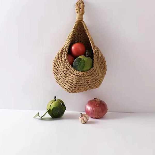 Riippuva seinäorganisaattori vihanneshedelmäkori keittiön säilytyspussi tee-se-itse 22*17*14cm