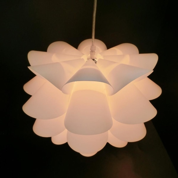 Naievear DIY 5-lags Lotus Lampeskjerm Taklampe Hengelys Plastdeksel Hjemmeinnredning White Big