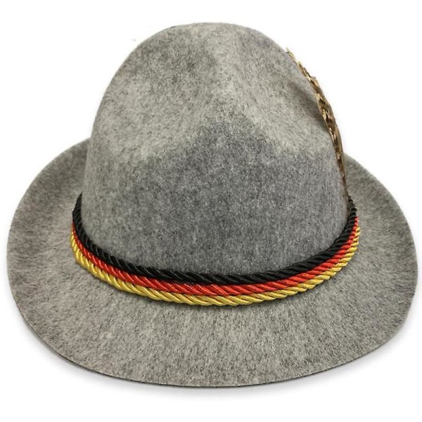 Saksalainen Oktoberfest Fedora Hat Miesten perinteinen baijerilainen cap, puku-harmaa