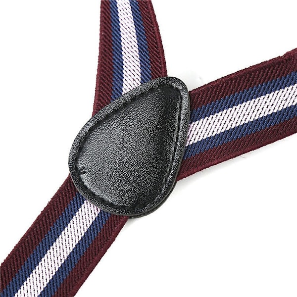 Elastiske Y-formede seler Herre Dame ensfarvede/stribe justerbare seler -HG Purplish Red