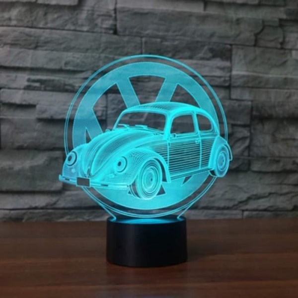 7 Farver Skift Beetle Bilmodellering 3D LED Bordlampe USB Touch Button Køretøj Natlys Fantastiske gaver -h