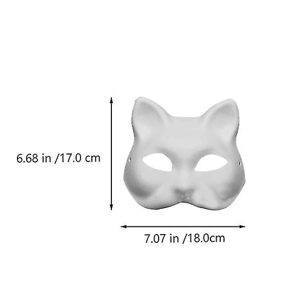 10 st DIY Målningsbara Masker Fest Maskerad Rekvisita Cosplay Tillbehör För Fest -ES White 17X18CM