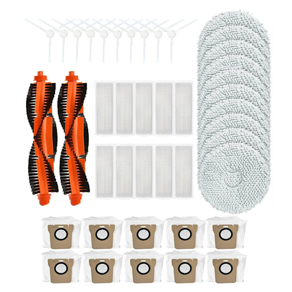 Til Xiaomi Mijia M30 Pro / C107 Robotstøvsuger Udskiftningsdele Hovedsidebørste Hepa Filter Moppeklud Støvpose Dele