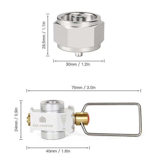 Gas Saver Plus Gasomvandlare Shifter Påfyllningsadapter för platt tank Camping Gas Adapterventil set 3
