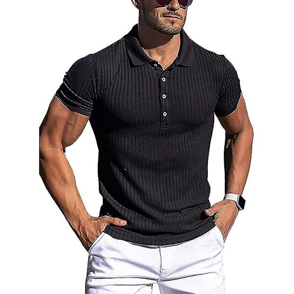 Herr Polotröja Kortärmad T-shirt Golf Toppar Black 3XL
