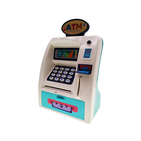 Blå Simuleret ATM med Adgangskode, Fingeraftryk og Musik LED