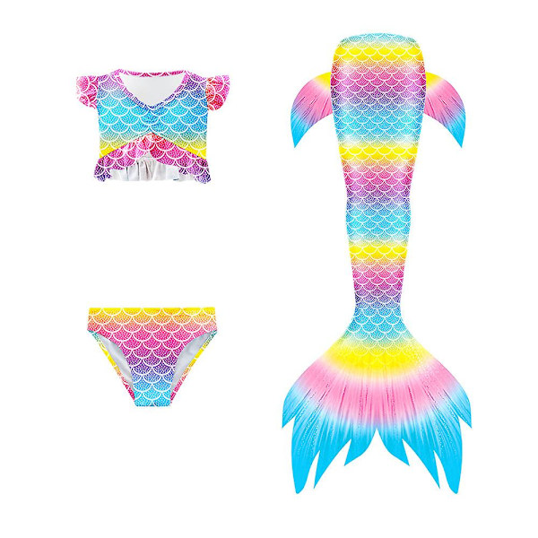 Tredelt havfrue-badedragt til børn Mermaid Tail-badedragt/flere stilarter at vælge imellem Style4 140cm
