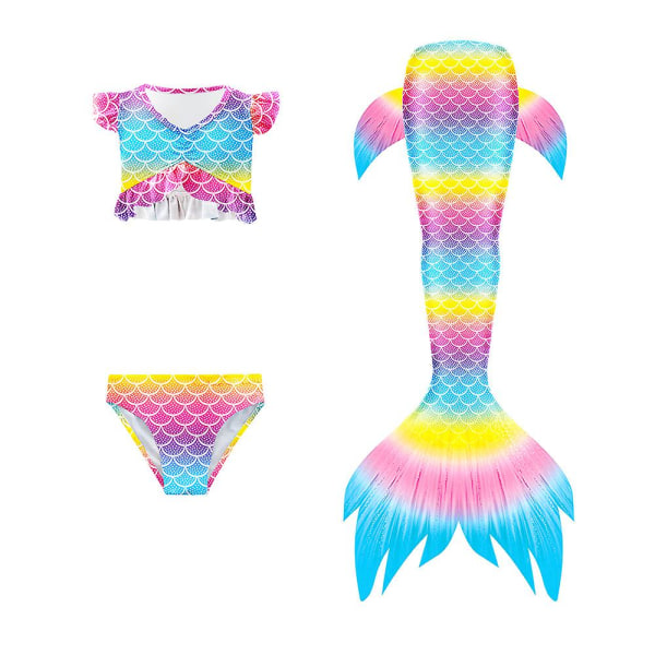 Tredelt havfruebadedrakt for barn Mermaid Tail badedrakt / flere stiler å velge mellom Style4 110cm
