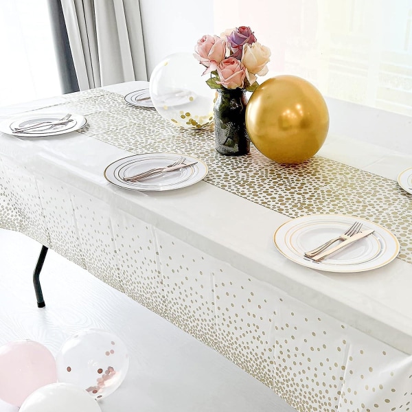 Hvidguld festdug - 54x108 tommer, alsidig dekoration