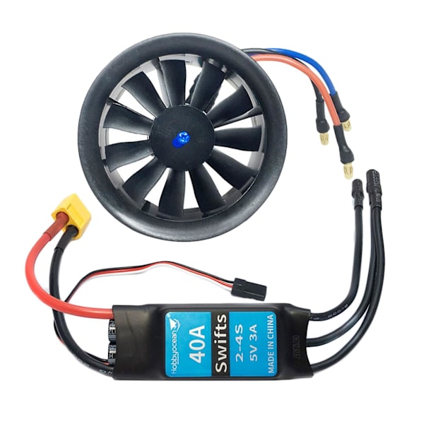 50 mm:n Suihkutuuletin 4300kv Harjattomalla Moottorilla Yhteensopiva RC-Suihkukoneiden EDF-Lentokoneiden Kanssa