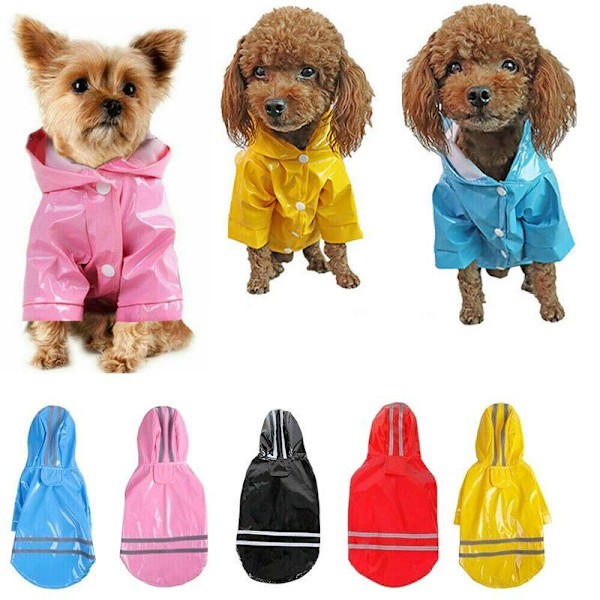 M Størrelse Udendørs Hoodies Jakke Vandafvisende Hundeklæder Hvalpe Regnjakke Regnfrakke - Rød M