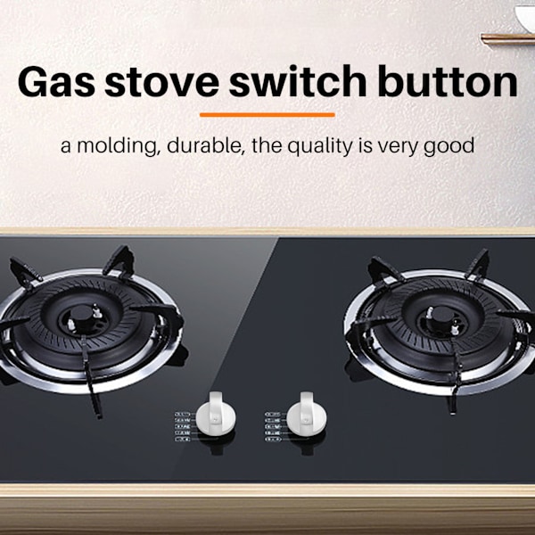Spisknoppar, Ugnsknopp (4 st), 6 mm Universella Silverfärgade Gasknappar Adaptrar Ugn Roterande Brytare Matlagningsyta