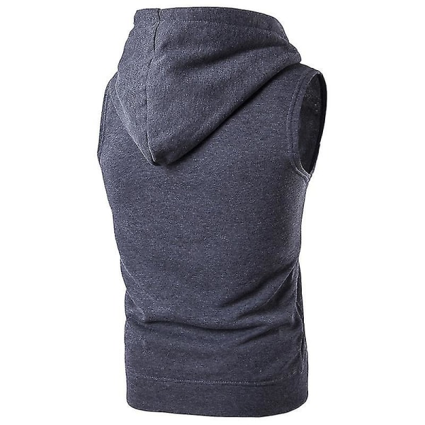 Ærmeløs hættetrøje til mænd Gym Sport Vest Dark Grey 2XL
