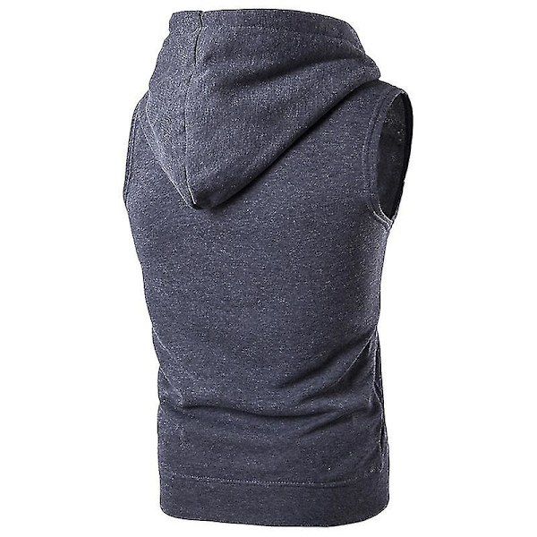 Ermeløs hettegenser for menn Gym Sport Vest Dark Grey XL