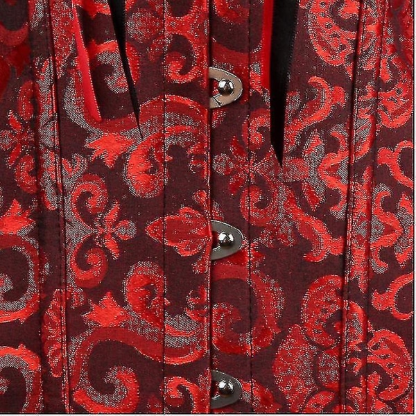 Tube Top Jacquard Gothic Palace Korsett Vest Shapewear Korsett -ge Black*Red M