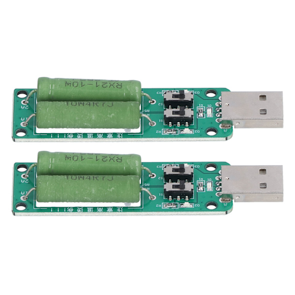 2 st USB-belastningstestare Justerbar Resistor Elektronisk Testmodul 1A 2A 3A Urladdningstillbehör