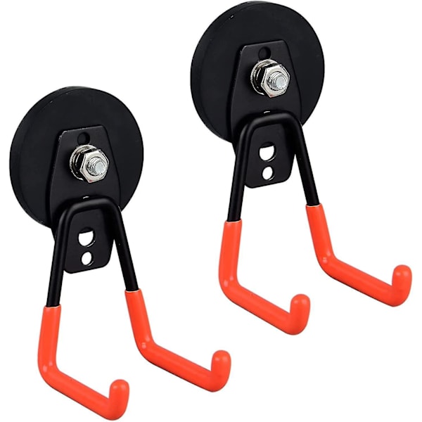 2-pack stora magnetiska förvaringskrokar med halkskyddsbeläggning Garage förvaringskrokar