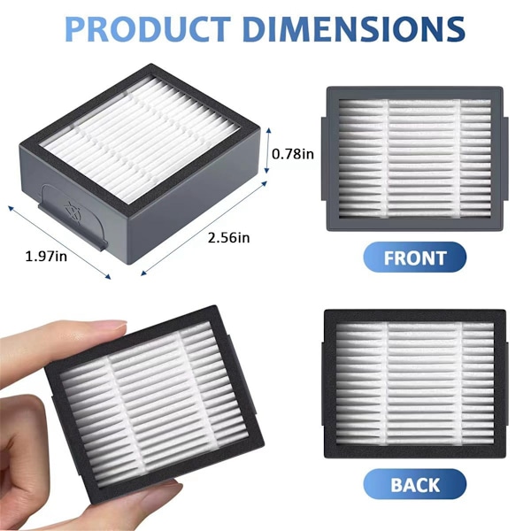 Filter Udskiftningsdele til IRobot Roomba E, I, & J Serien I7 I7+/Plus I3 I3+ I4 I6 I6+ I8 I8+ E5 E6 E7 Støvsuger