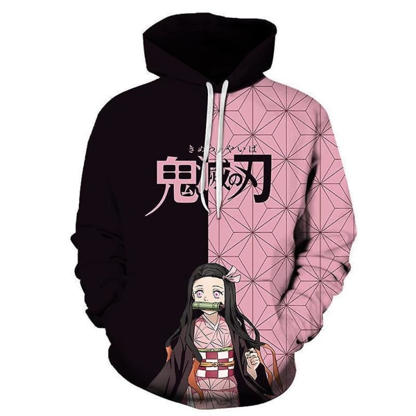 Voksne Demon Slayer Anime-hettegenser Tanjirou Nezuko 3d-utskrift Hettegensere Topper Genser Gensergaver A M