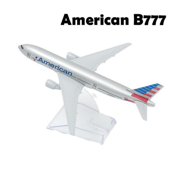 1:400 lentokone Boeing Airbus lentokoneen malli valettu lentokoneen pienoismalli lasten lelut joululahja poika -ES American B777