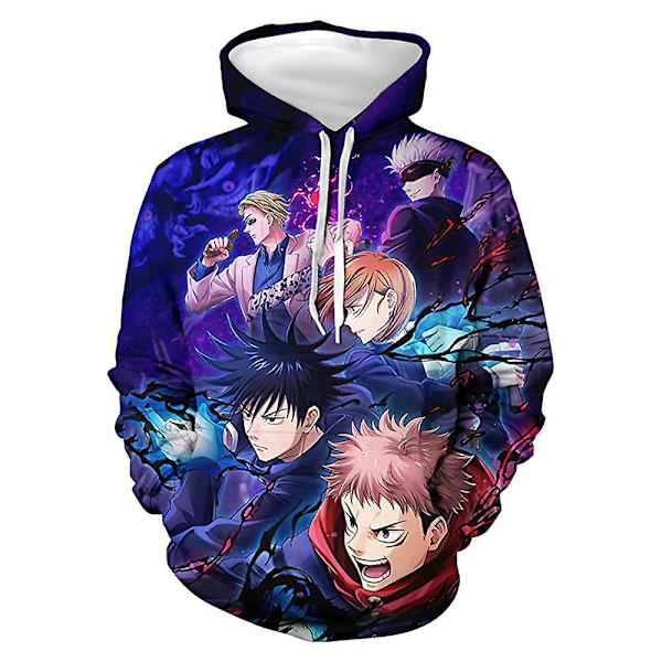 Jujutsu Kaisen printed långärmad huvtröja Hoodie Toppar Presenter M