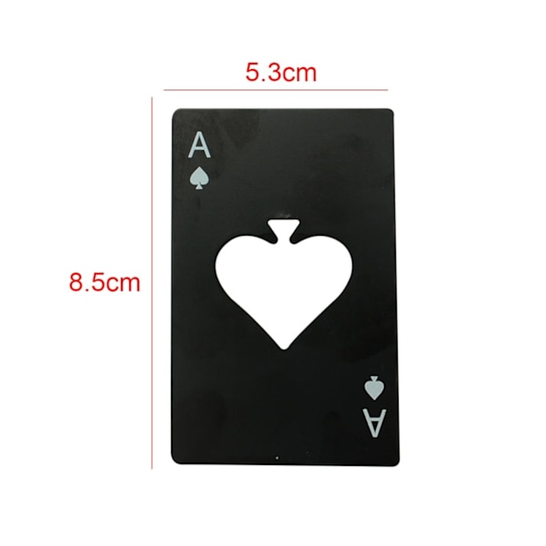 12 stk. Spades Flaskeåbner Kreativ Poker Formet Rustfrit Stål Åbner Flaskeøl Starter Velegnet Til Tegnebog - Sort