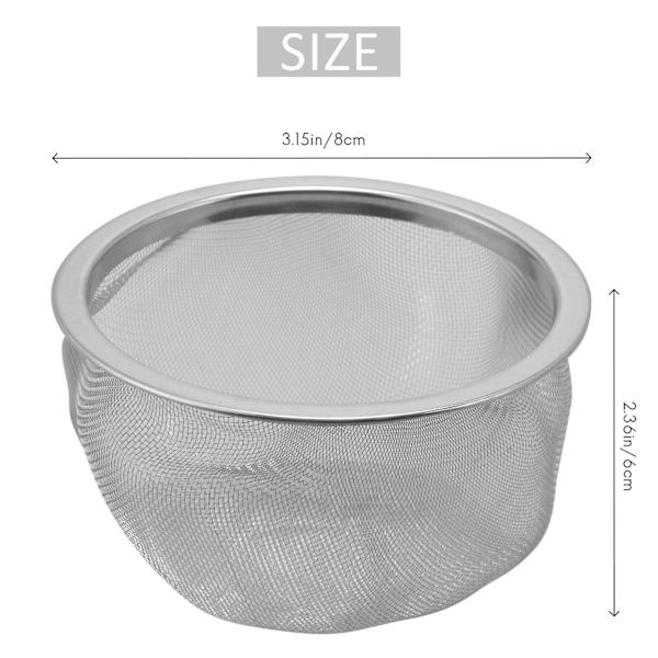 Tekande Diameter 80mm Metal Net Teeblad Krydderier Si Strainer Kurv -ES Silver Tone