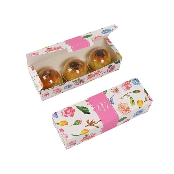 25 stk. Lang Strimmel Clamshell Emballageboks 3-rums Dessert Opbevaringsboks