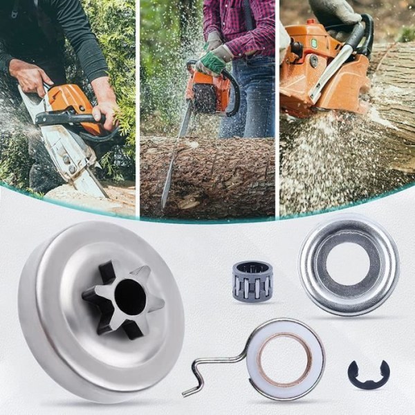 3/8" 6T kjedehjulsclutchsett kompatibel med STIHL MS170 MS180 MS210 MS230 MS250 017 018 021 023 024 025 026 Bytt kjedekjede