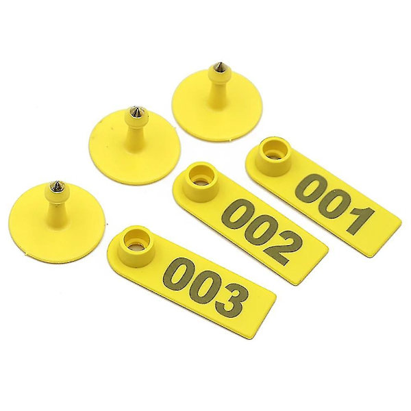 100 kpl korvalappu Numerolla maatalouseläimelle 0-100 lampaan 001-100 korvalappua Vuohen tunnistus Korvamerkintä Yellow