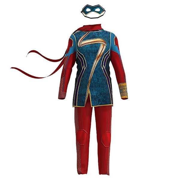 4-9 år Captain Marvel Barn Flickor Cosplay Fest Kostym Toppbyxor Mask Outfit Set Halloween Julklappar 4-5 Years