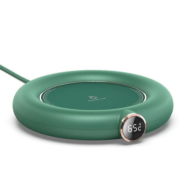 Bærbar USB genopladelig kaffekrusvarmer med automatisk sluk sikkerhedsfunktion Elektrisk drikkevarevarmer med tre temperaturindstillinger -ES Green