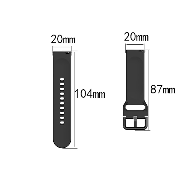 Silikoninen ranneke Amazfit GTS4 Mini -kellolle, koko: S White