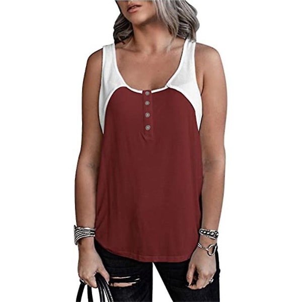 Naisten Liivit Tank Topit Kesä Wine Red M